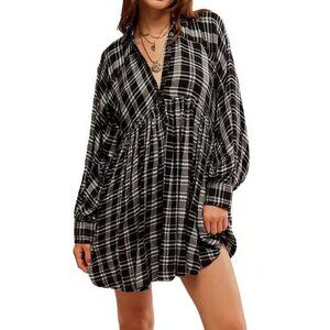 FREE PEOPLE Hoffman Mini Dress-Black Combo
